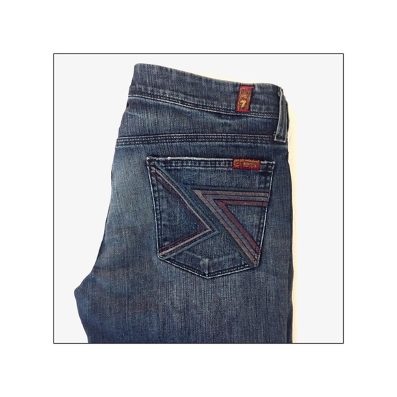 7 For All Mankind Flynt Distressed Bootcut Jeans - Picture 3 of 8